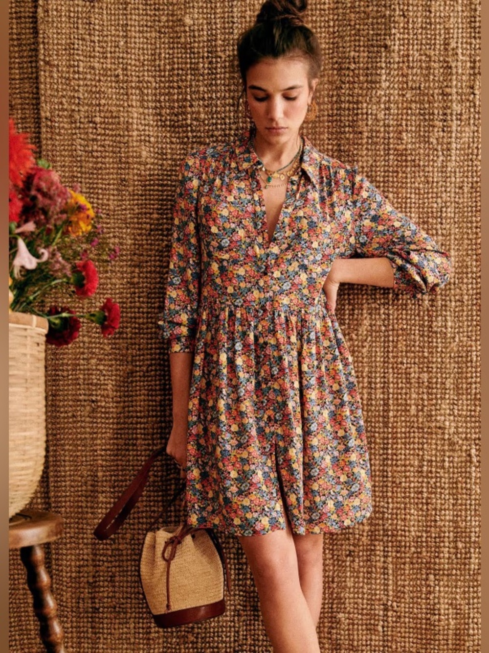 Sézane Leana Floral Dress 36